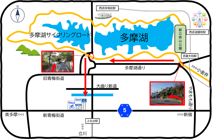 地図サイクリングロード