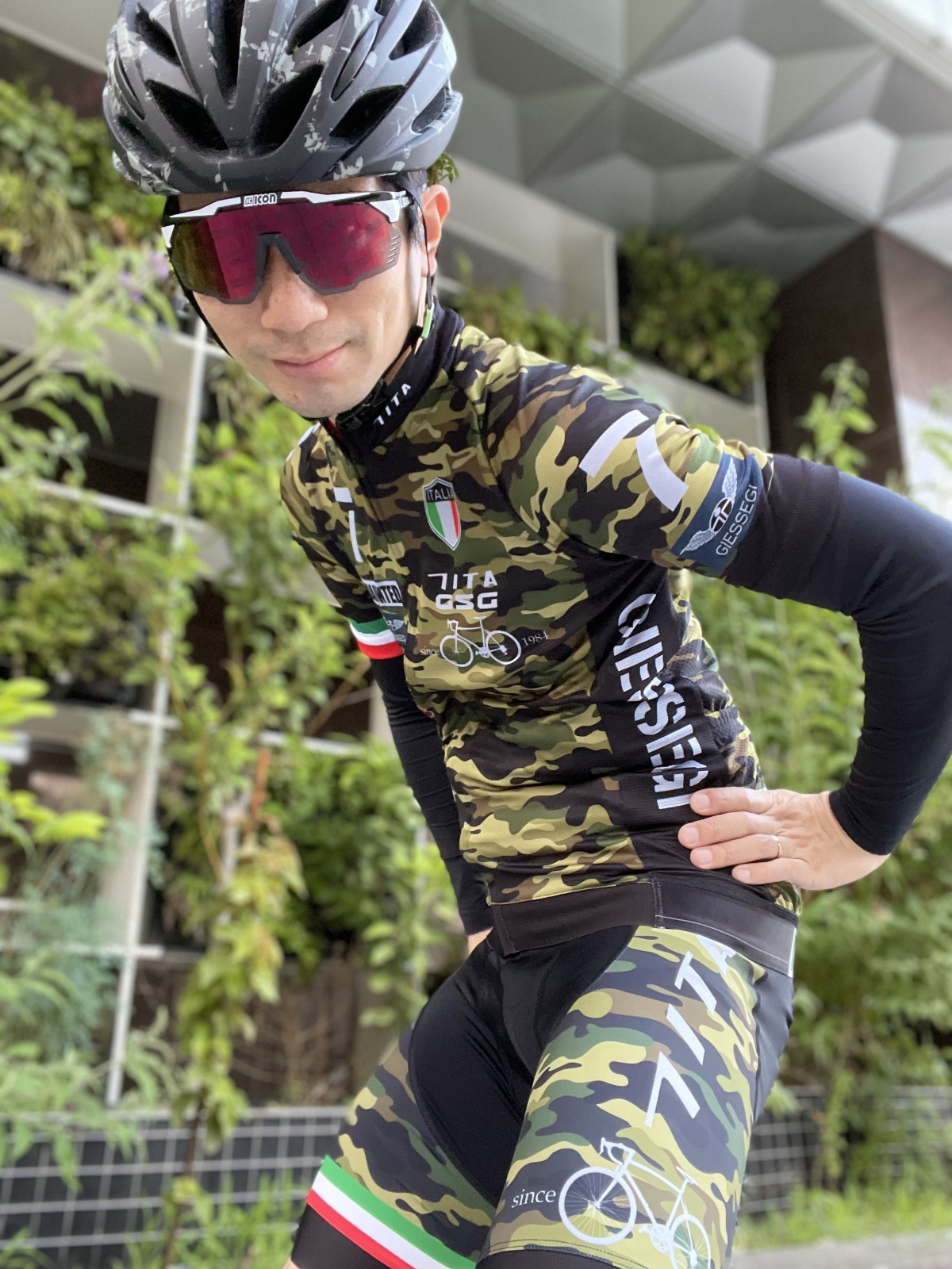 7ITA Relax Cat サイクルジャージ スタッフ着用 購入しました 後姿選手権 猫ジャージ 7ITA ITAF Bicycle Jersey Camo Green