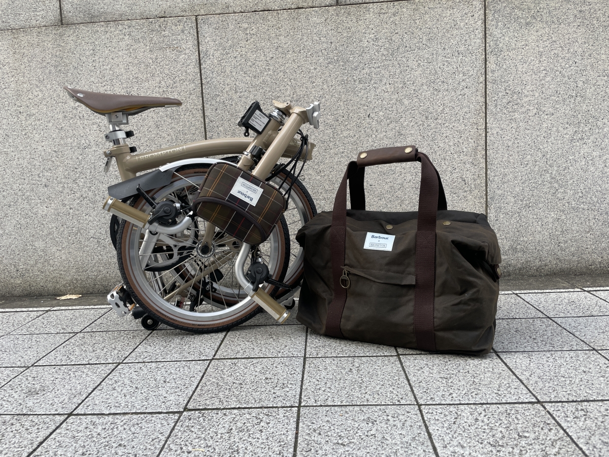 【お客様の1台】年に1度のスペシャルモデル！プチカスタムで更に可愛い！！【Brompton×Barbour】 | 神戸で自転車をお探しならY's Road 神戸店
