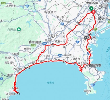 このコースを13時間半で走れれば達成。