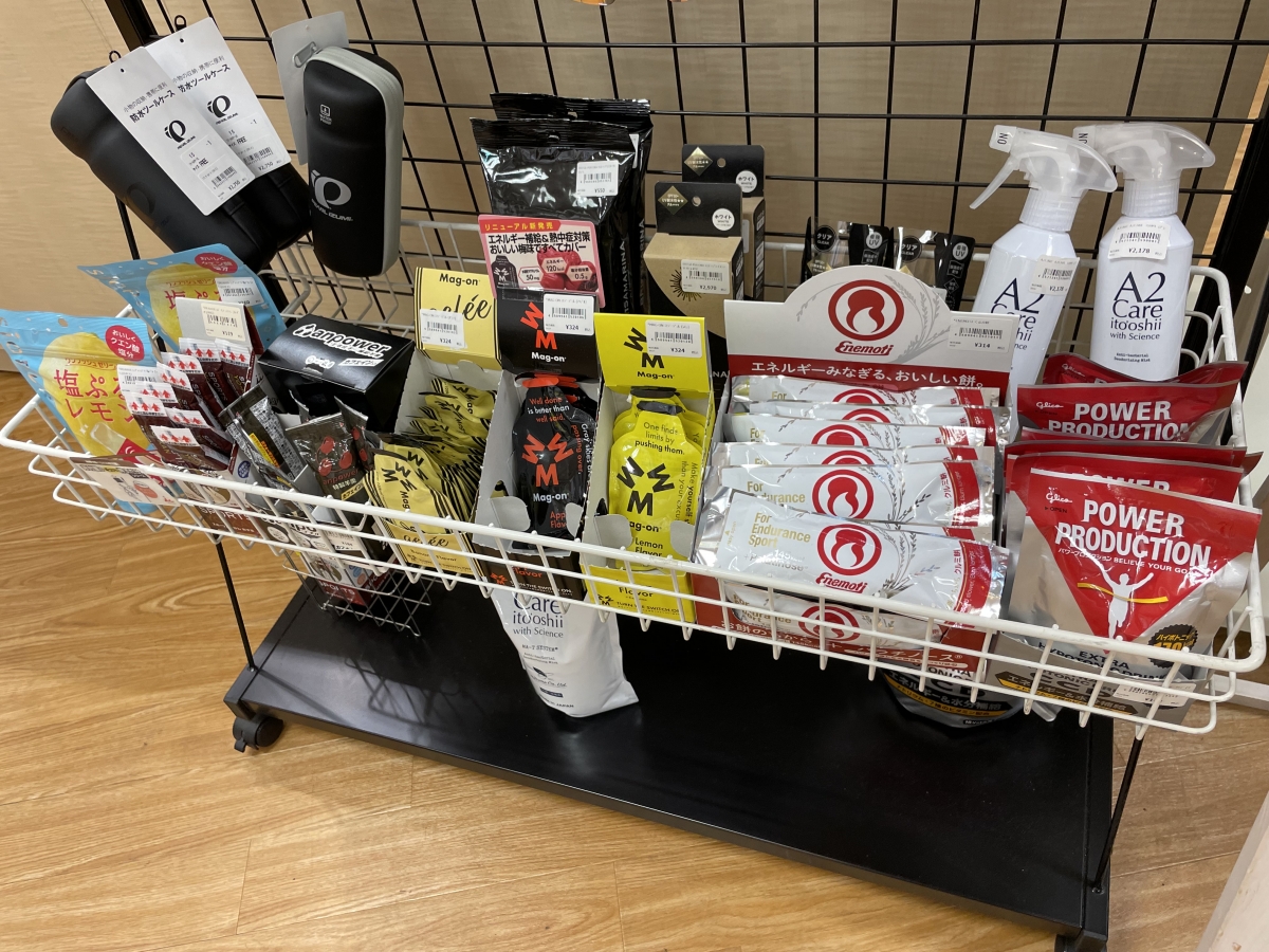 ワイズロード名古屋ウェア館 補給食 サイクルイベント おすすめ インプレ 使い分け 効果 井村屋 鼓月 マグオン MAG-ON 脚攣り ハンガーノック CCD