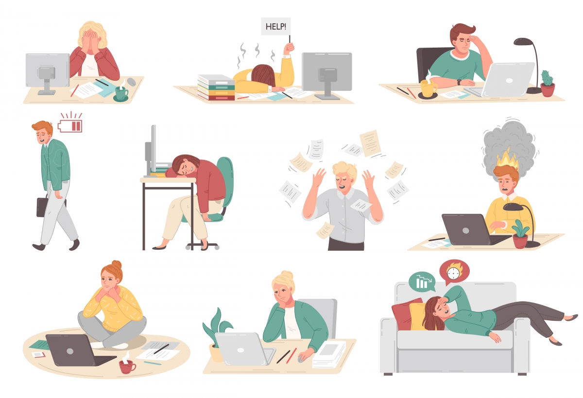 2207.i203.001.P.m004.c33.professional burnout frustration cartoon set