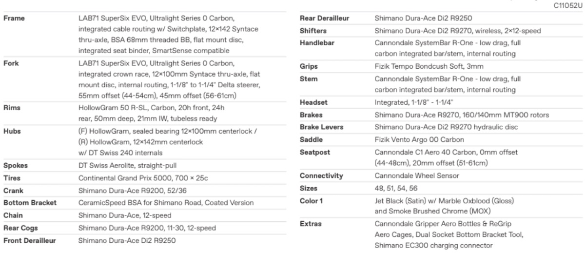 230301SuperSix_EVO_LAB71_spec