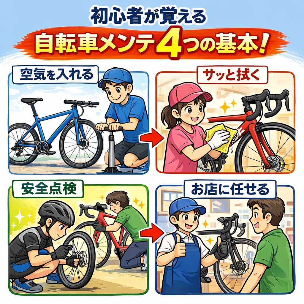 HOWTO【初心者向け】ロードバイクのメンテナンスは何をすればいい？最初に覚える4つだけ | 新橋 銀座 港区 中央区でスポーツ自転車をお探しならY's Road 新橋店