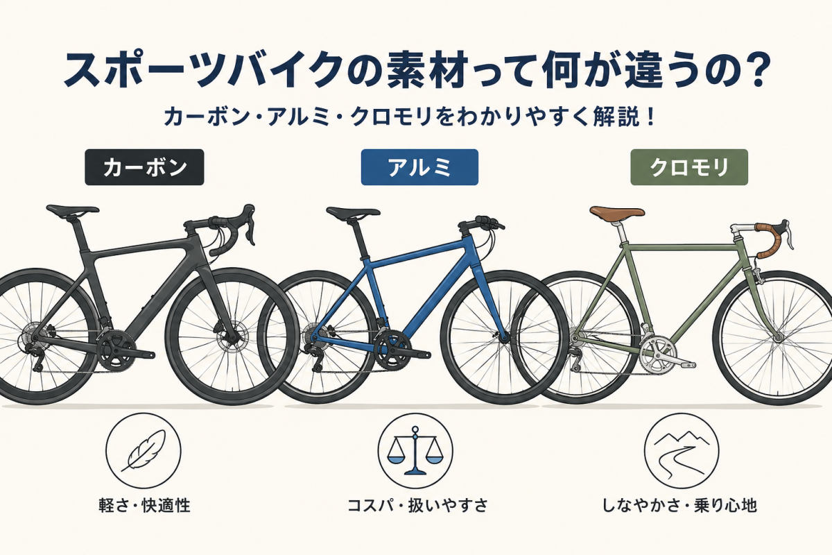 【初心者向けHOW TO】スポーツバイクの素材選び｜カーボン・アルミ・クロモリの違いを新橋店が徹底解説 | 新橋 銀座 港区 中央区でスポーツ自転車をお探しならY's Road 新橋店